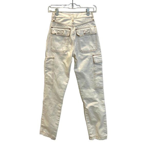 SLVRLAKE Savior High-Rise Cargo Jeans in White - Size 24 - Picture 7 of 9